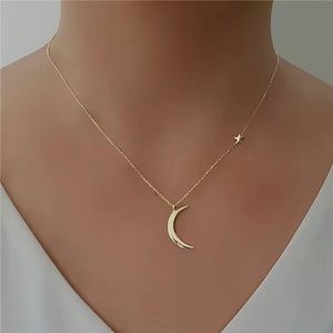 "The Moon & Stars are Out Tonight, Till the Morning Light" Gold Pendant Necklace